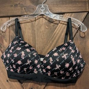 pink/floral "wear everywhere " push up wireless bra